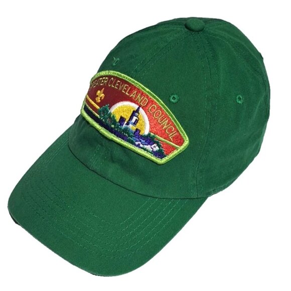 Other - GREATER CLEVELAND COUNCIL HAT EMBROIDERED PATCH STRAP ADJUST GREEN CURVEBRIM CAP